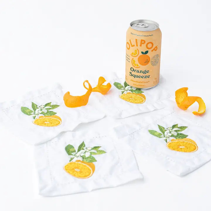 Orange Blossom Cocktail Napkins Set of Four