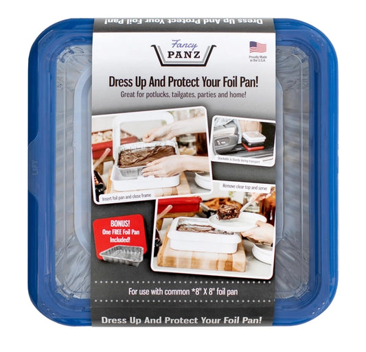 Fancy Panz 8x8 w/Lid & Serving Spoon Denim Blue