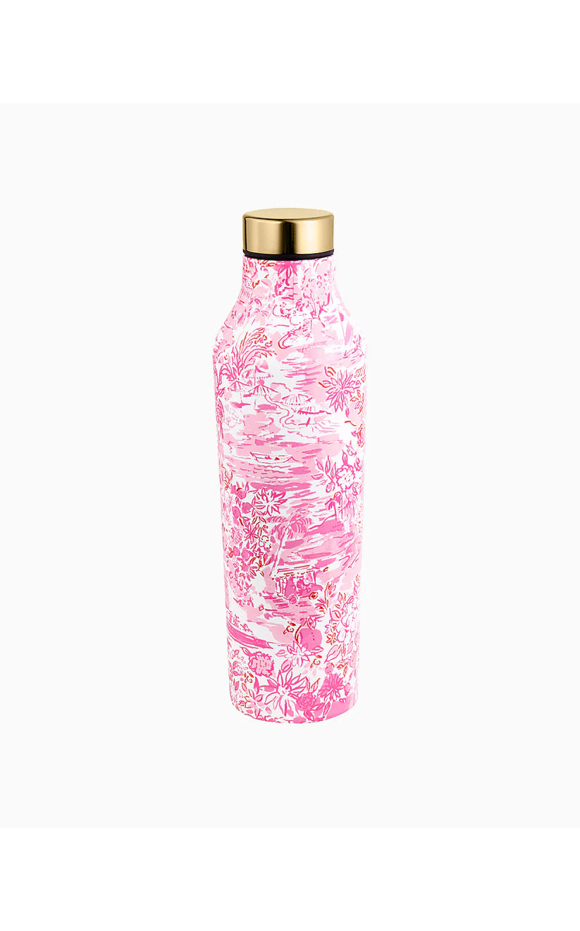 Stainless Steel Water Bottle, Seaside Scene