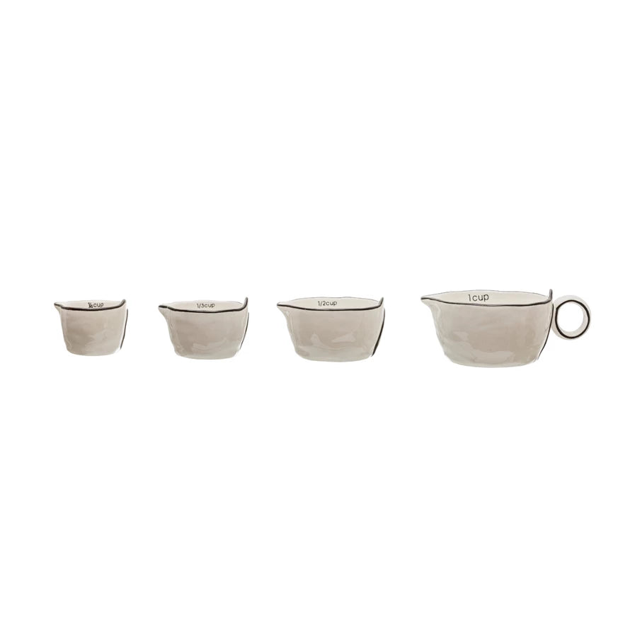 Stoneware Measuring Cups, Set of 4 Black & White