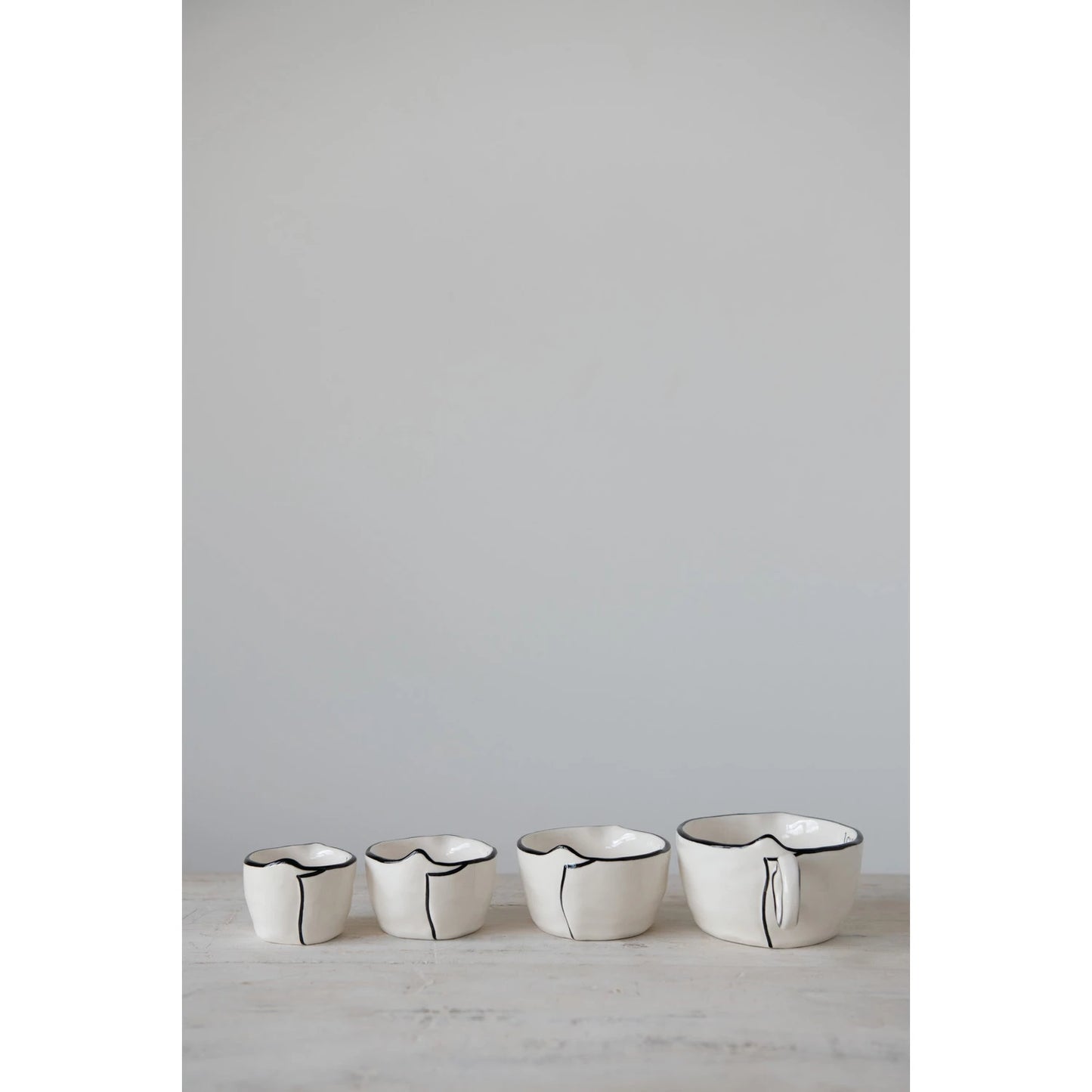 Stoneware Measuring Cups, Set of 4 Black & White