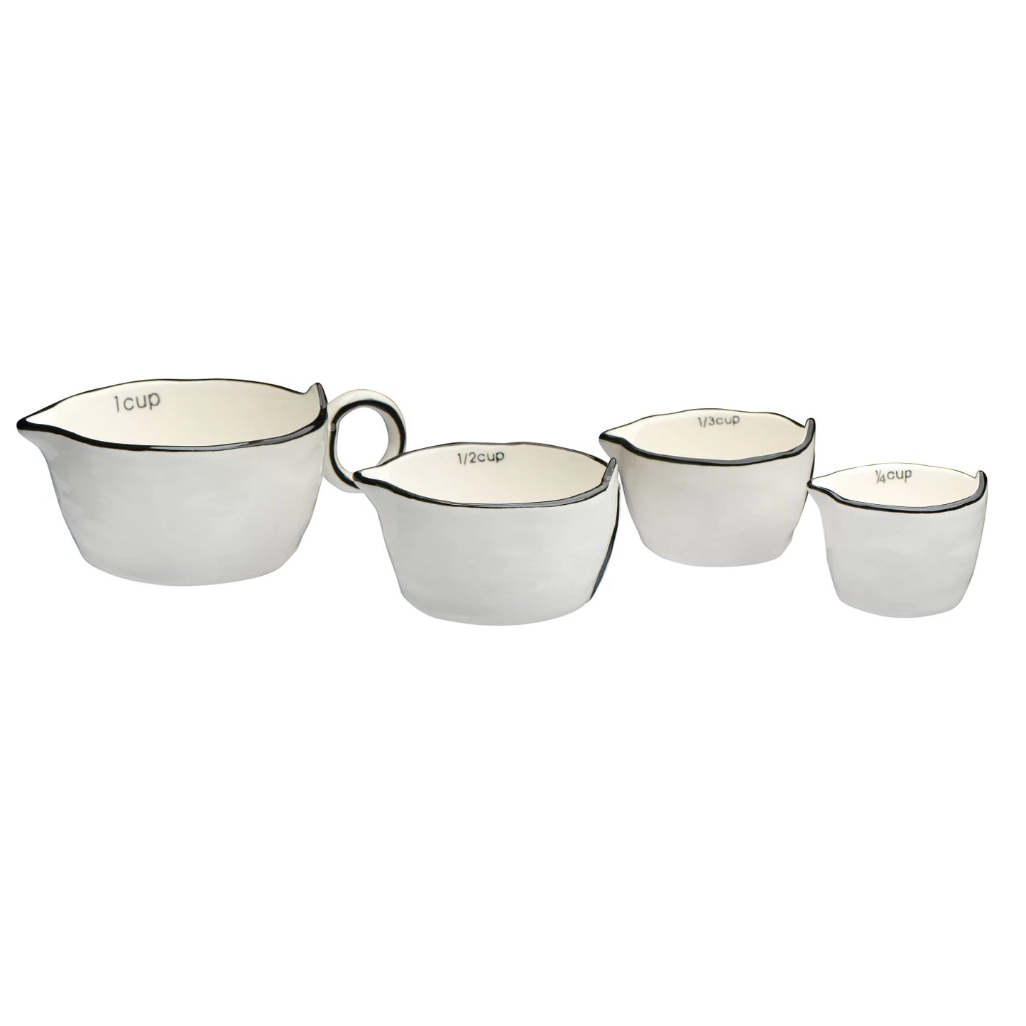 Stoneware Measuring Cups, Set of 4 Black & White