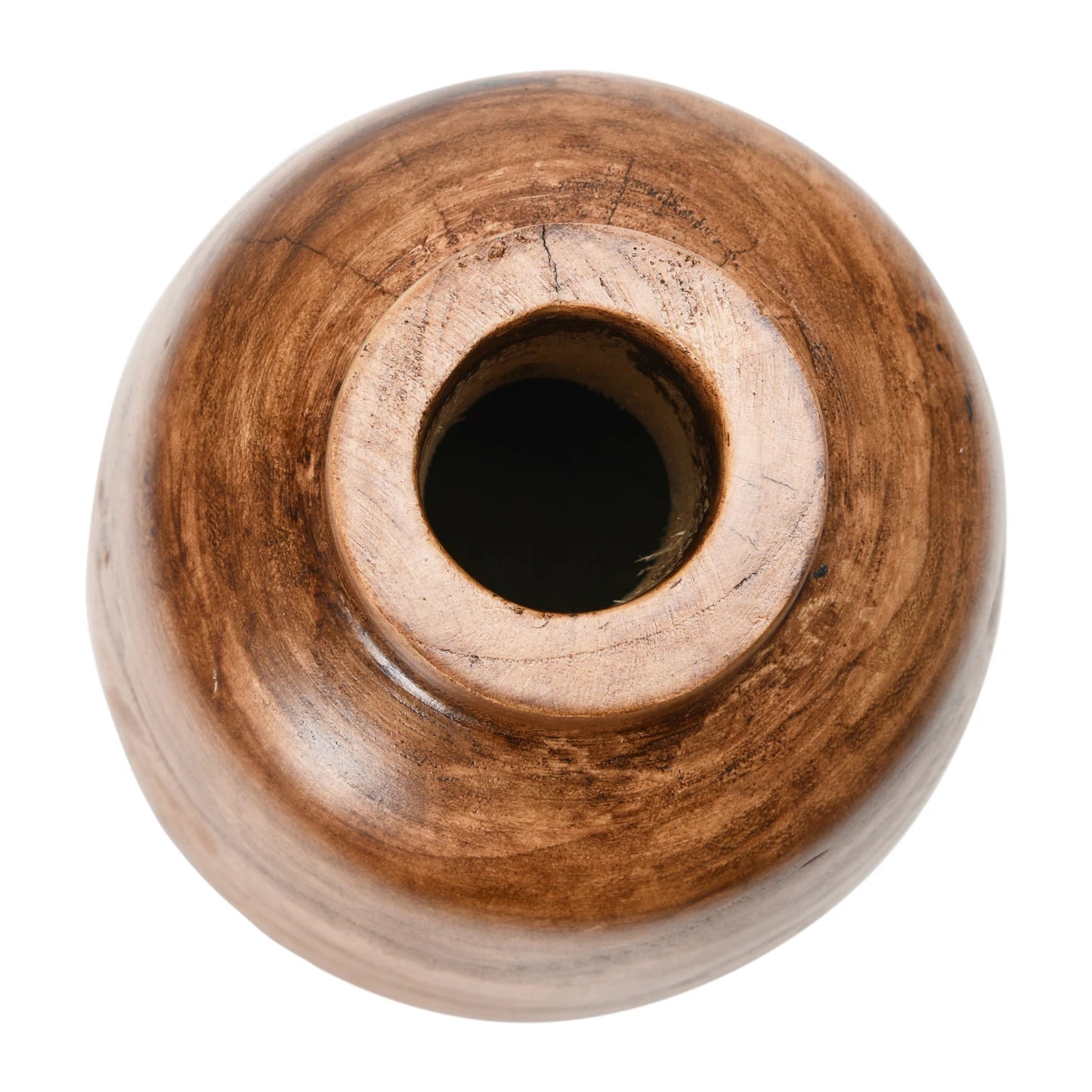 Paulownia Wood Vase, Walnut Stained Finish