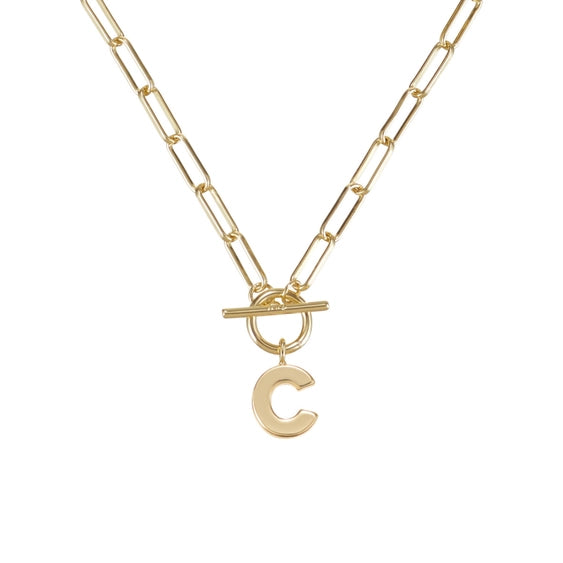 Toggle Initial Necklaces in Gold