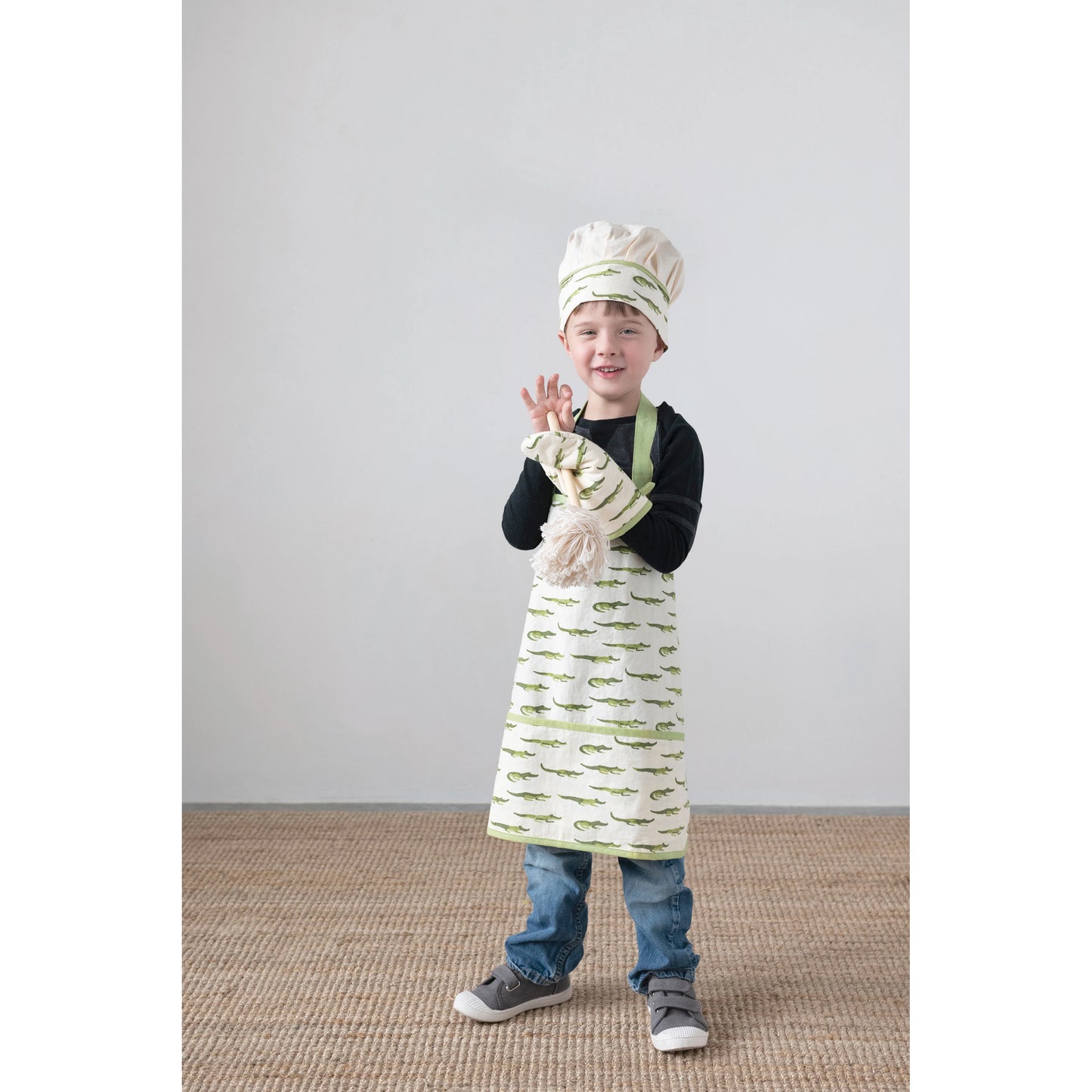 Cotton Apron with Mitt Alligator