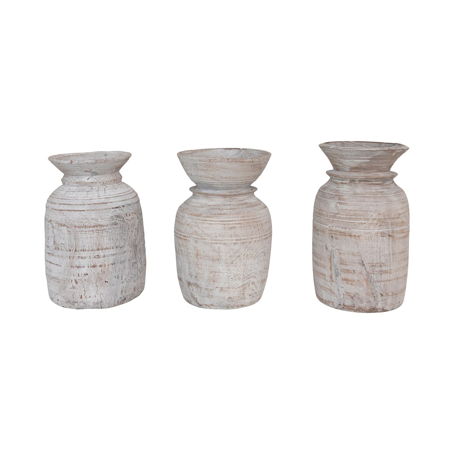 Reclaimed Round Wood Vase
