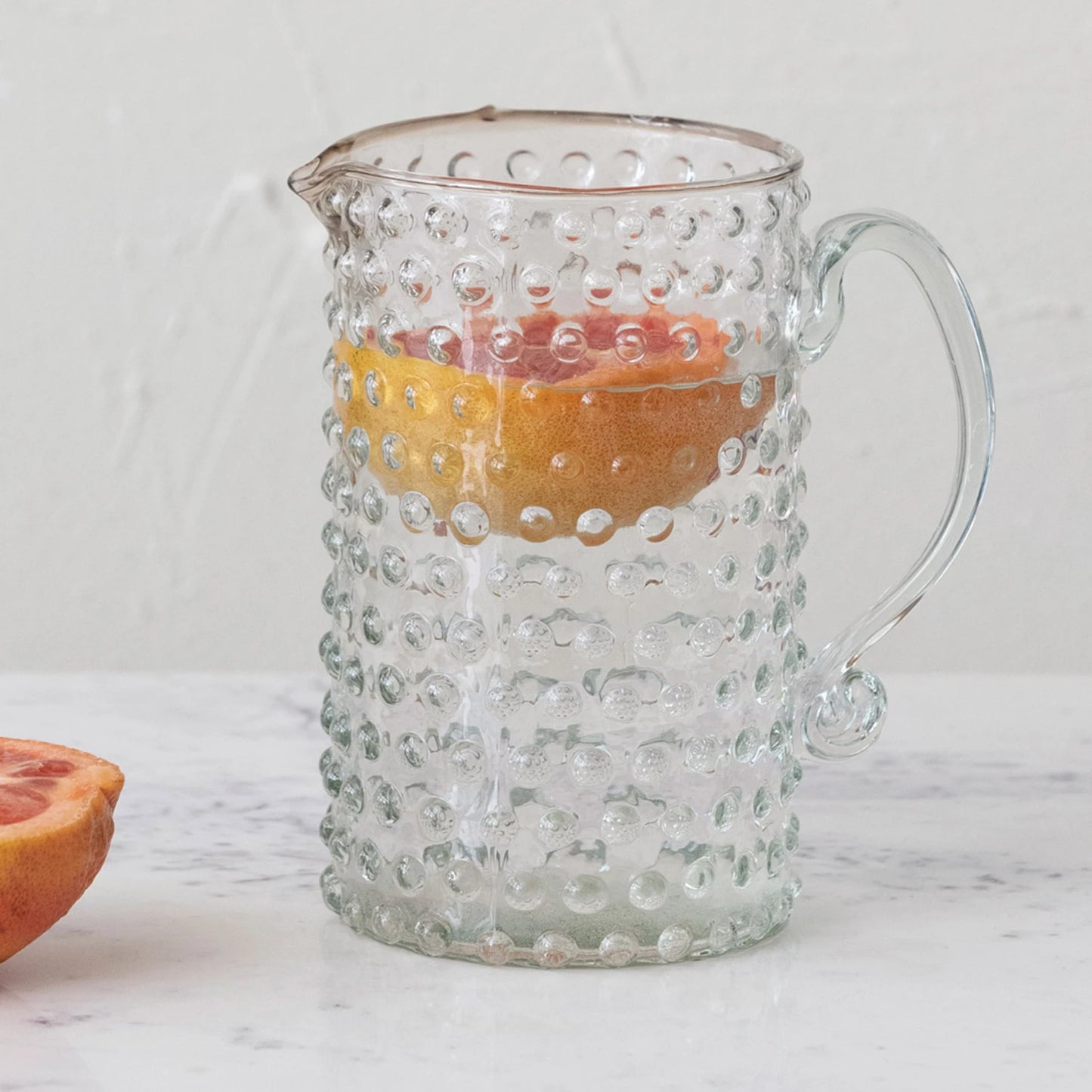 42 oz. Hand-Blown Glass Hobnail Pitcher