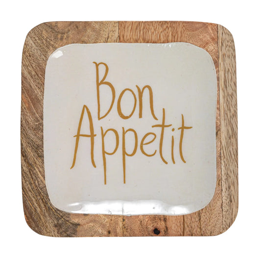 Enameled Mango Wood Trays Assorted