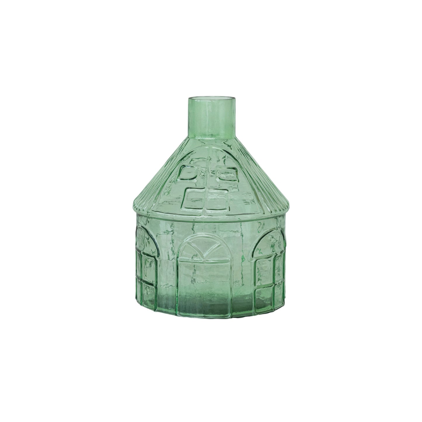 Pressed Glass House Shaped Vase