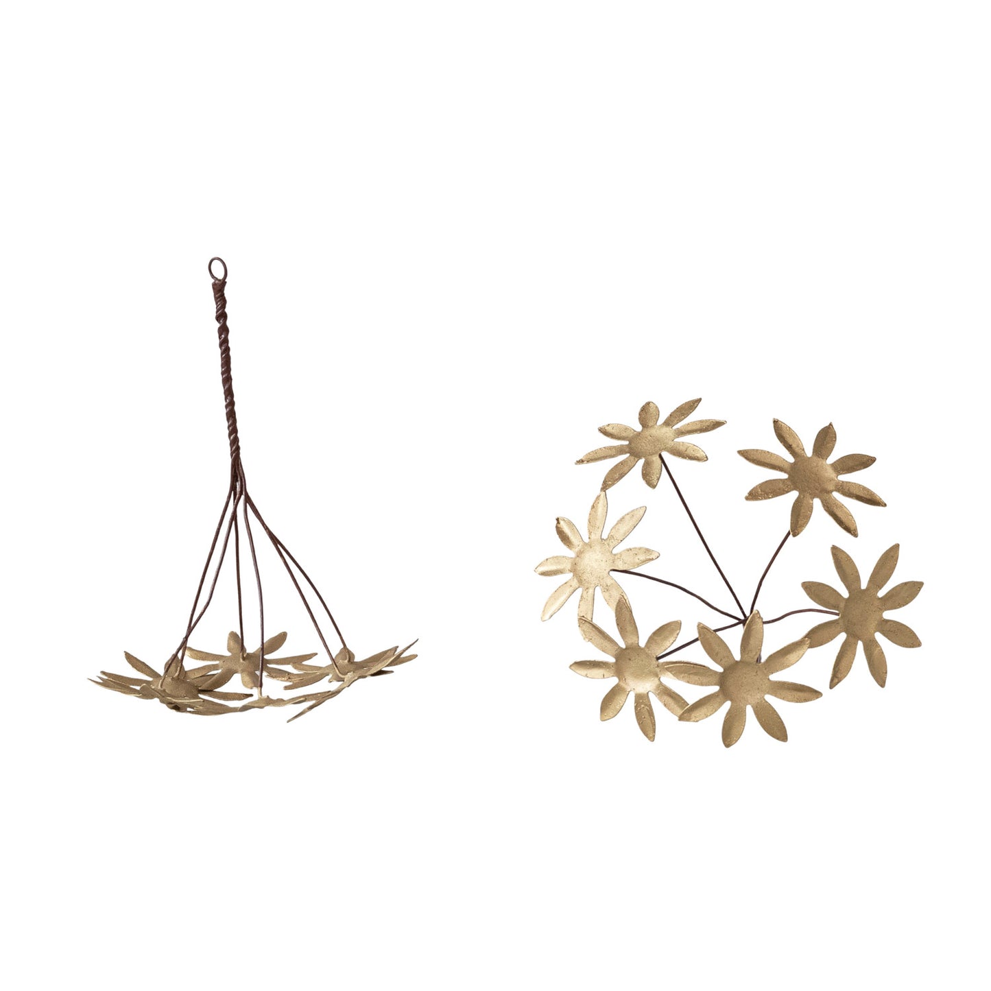 Metal Vintage Reproduction Toleware Flower Bunch Ornament