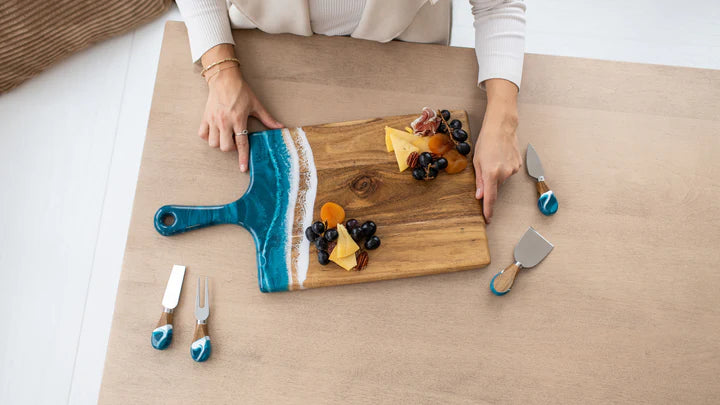 Large Acacia Cheese Board Ocean Vibes