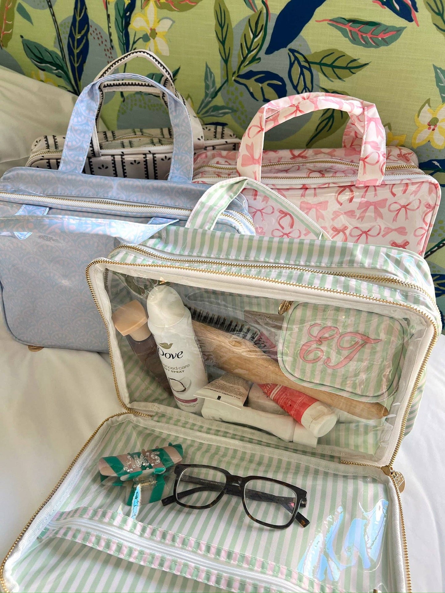 Sea Stripes Clear Coat Toiletry Case