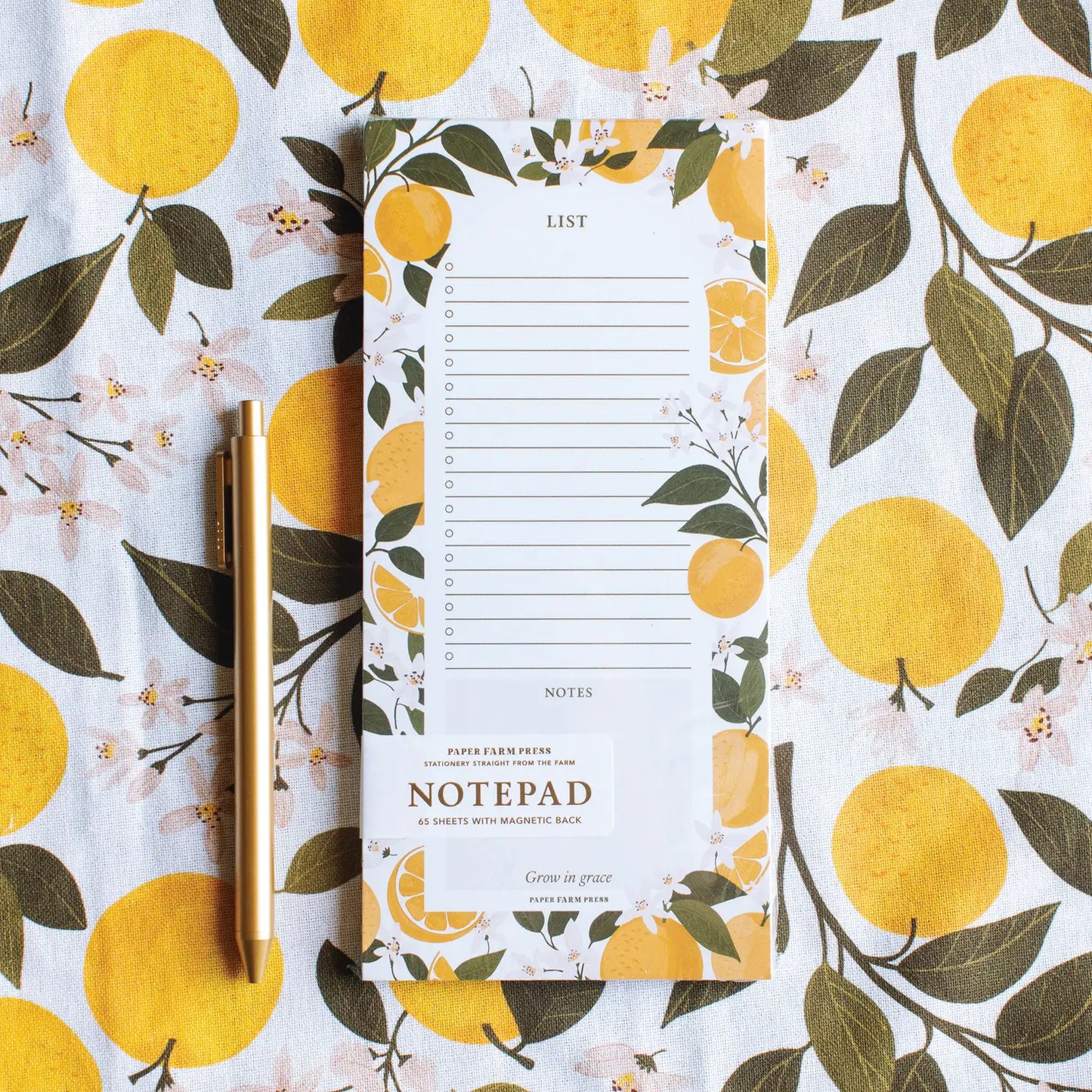 Orange Orchard Market List Notepad