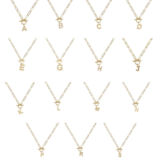 Toggle Initial Necklaces in Gold