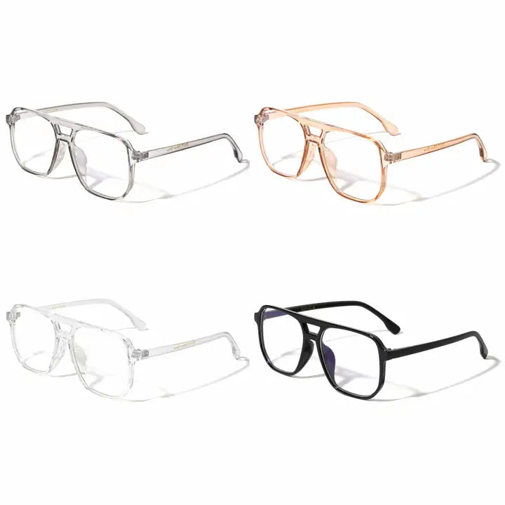 Blue Light Modern Square Aviator