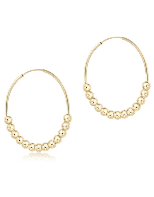 Classic Beaded Bliss 1.75" Hoop-6mm-Gold