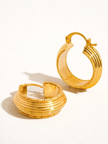 Irving 18K Gold Textured Hoop Earring