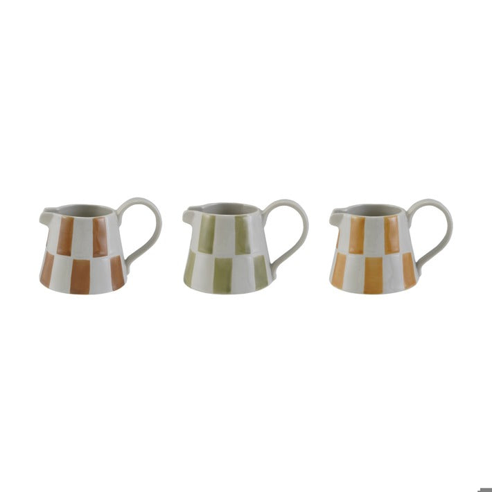 Checkered Stoneware Creamer