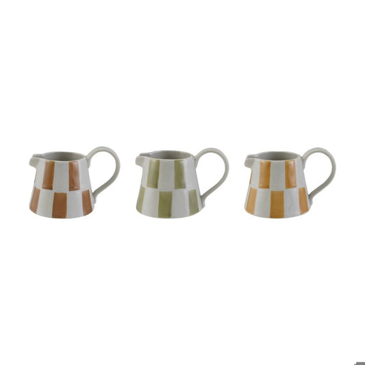 Checkered Stoneware Creamer