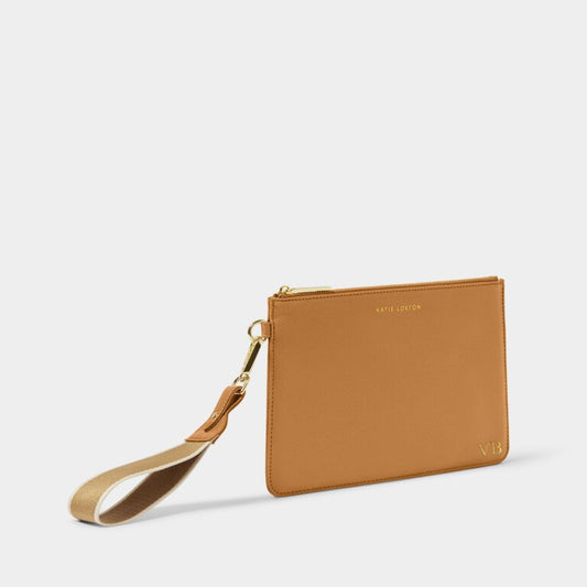 Zana Canvas Wristlet Pouch Tan