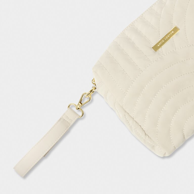 Quilted Wristlet Organizer Light Sand