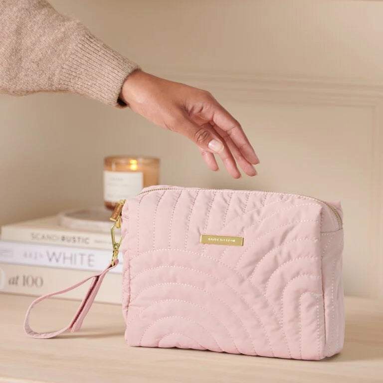 Quilted Wristlet Organizer Blush Pink