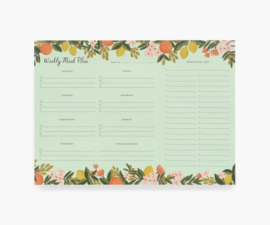 Citrus Floral Meal Planner Note