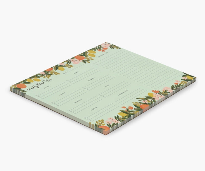 Citrus Floral Meal Planner Note