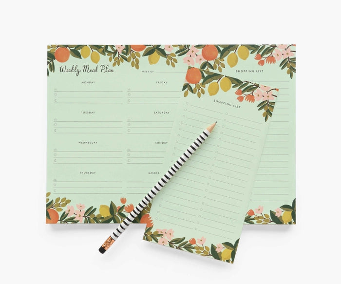 Citrus Floral Meal Planner Note