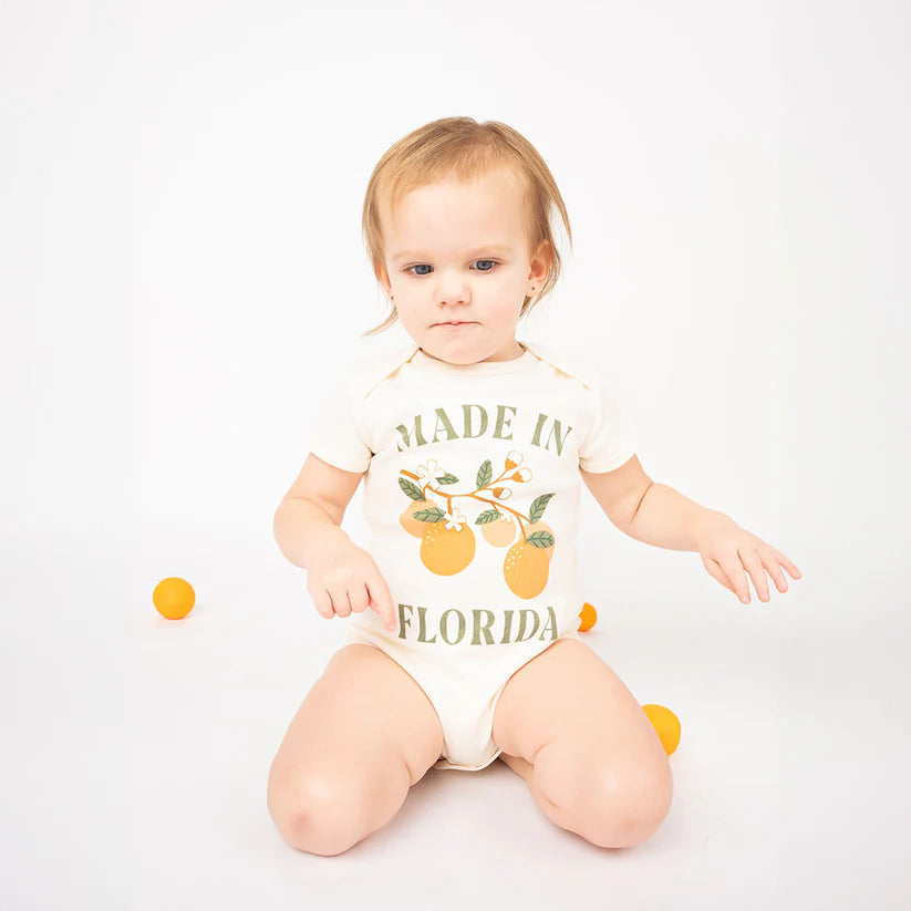 Made In Florida Oranges Cotton Baby Onesie