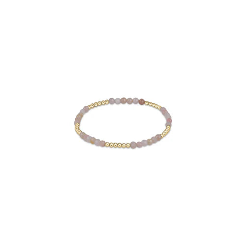 Blissful Pattern 2.5mm Bead Bracelet - Pink Opal