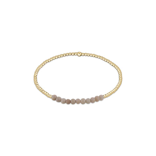 Gold Bliss 2mm Bead Bracelet- Riverstone