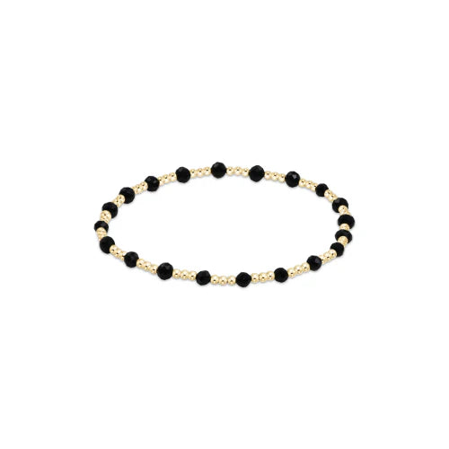 Dignity Sincerity Pattern 4mm Bead Bracelet - Faceted Onyx