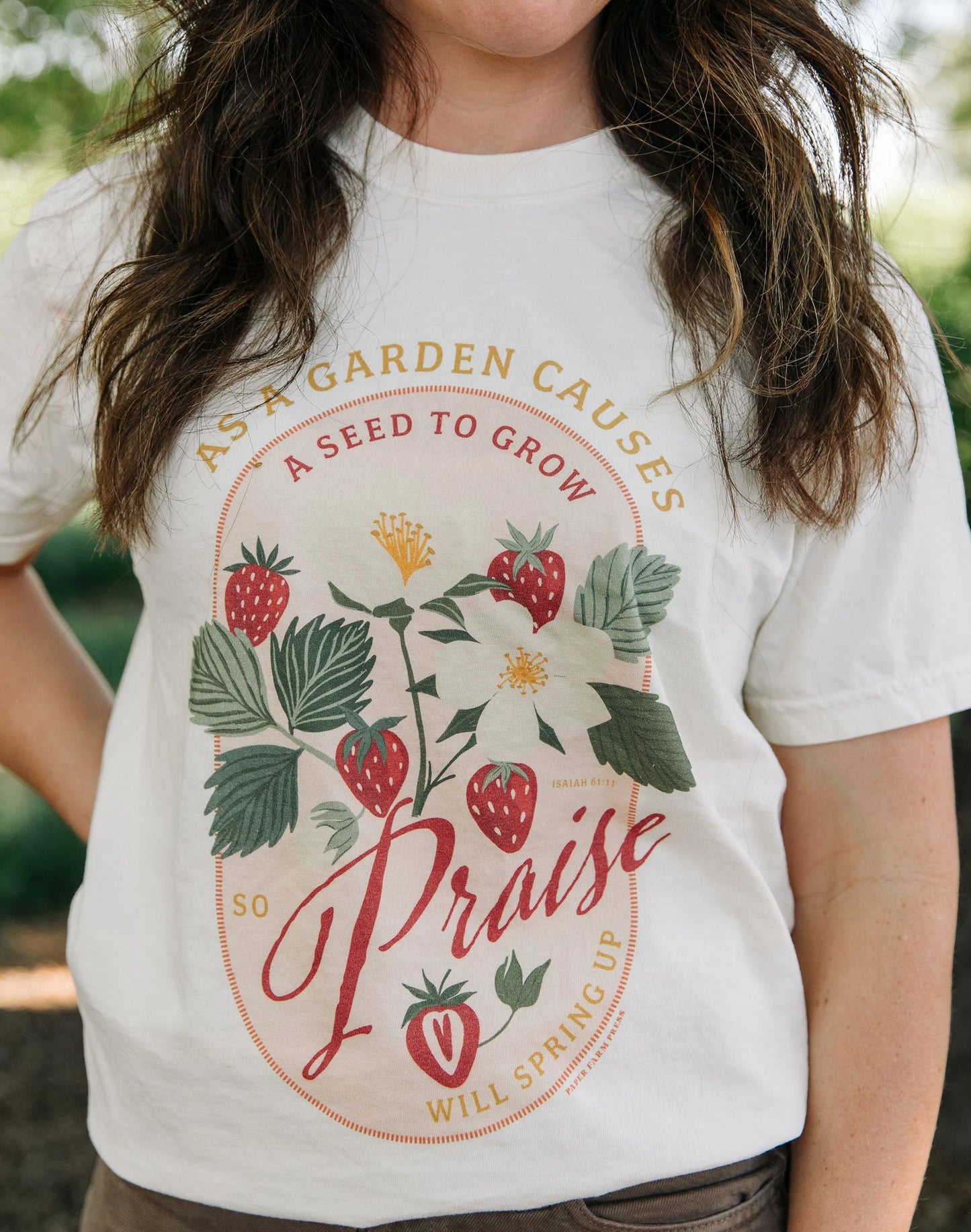 Strawberry Faith Tee - Ivory