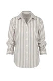 Adjustable Sleeve Button Front Woven Top