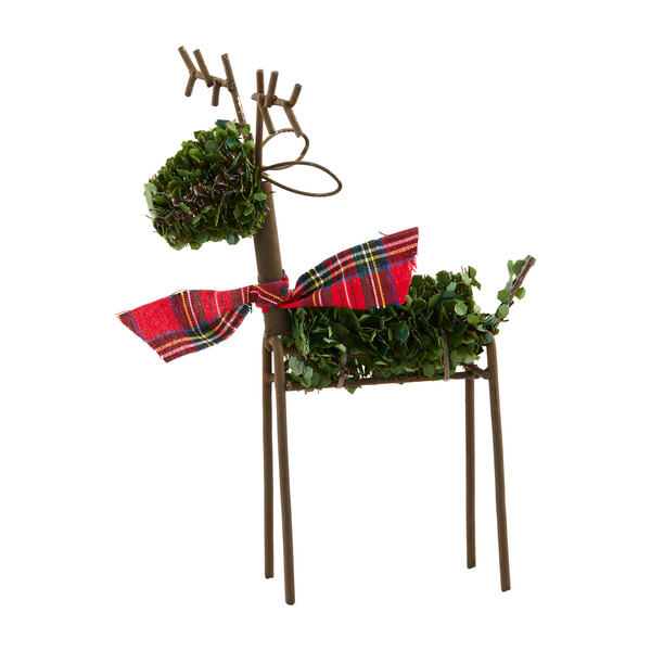 Small Boxwood Reindeer Sitter