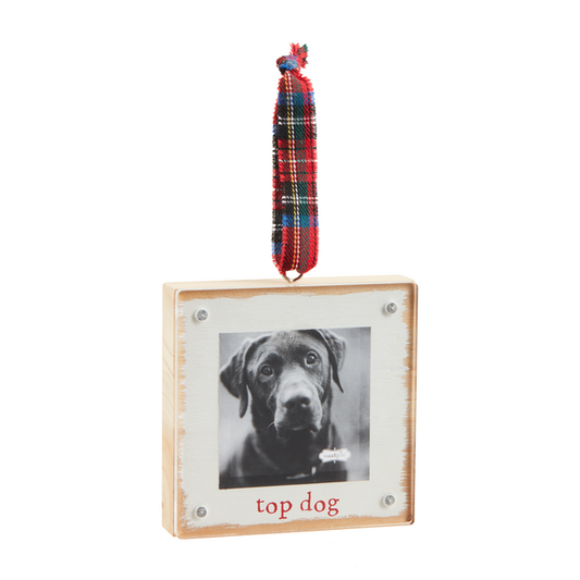 Top Dog Wood & Acrylic Frame Ornament