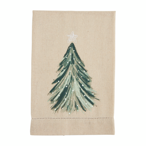 White Tree Painted Towel