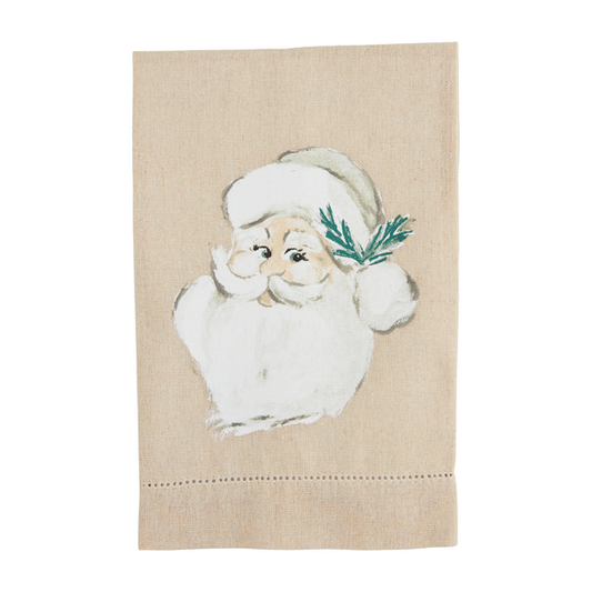 White Santa Painted Towel